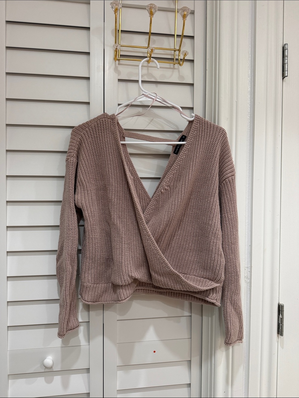 moon & madison Blush Knit Wrap Sweater